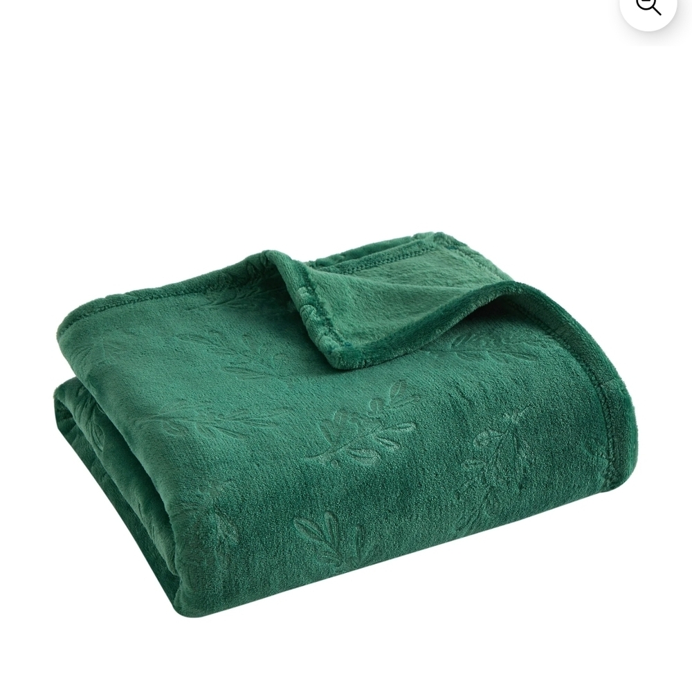 Holiday Time Festive Green Throw Blanket 50x70in Christmas Manta - Picture 2 of 6